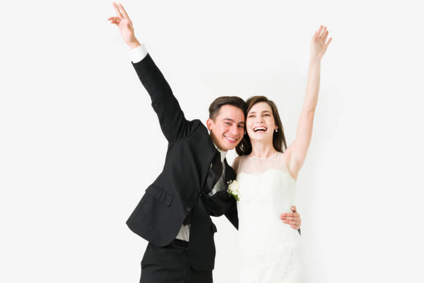 istock Having so much fun at their wedding celebration 1334539545