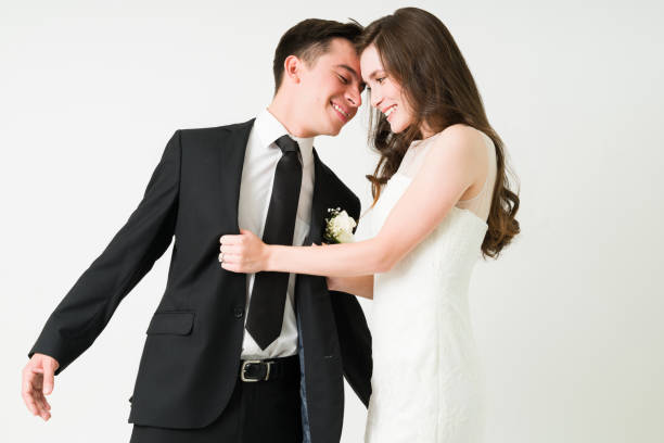 istock Beautiful couple having fun at the wedding celebration 1334540399