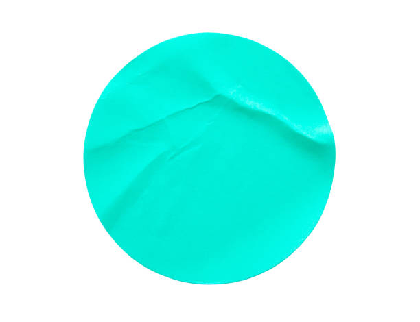 istock Blue round paper sticker label isolated on white background 1334547611