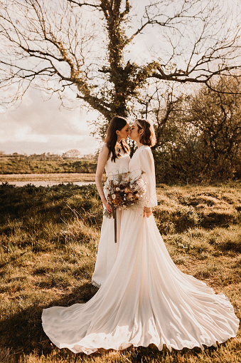 Lesbian couple elope in Wales UK with a humanist celebrant