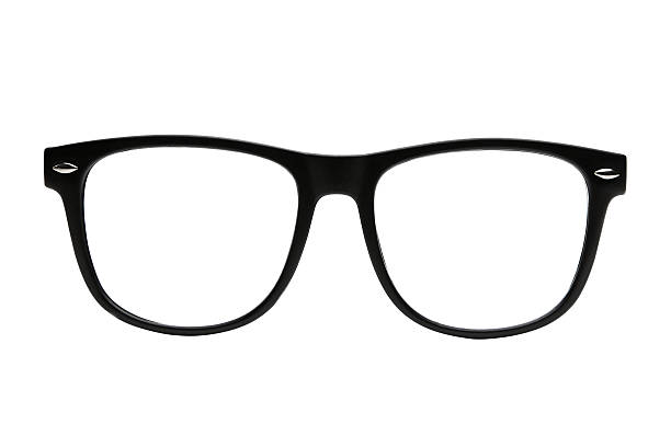 Preto retro Caixa-de-Óculos molduras em fundo branco com Traçado de Recorte - fotografia de stock