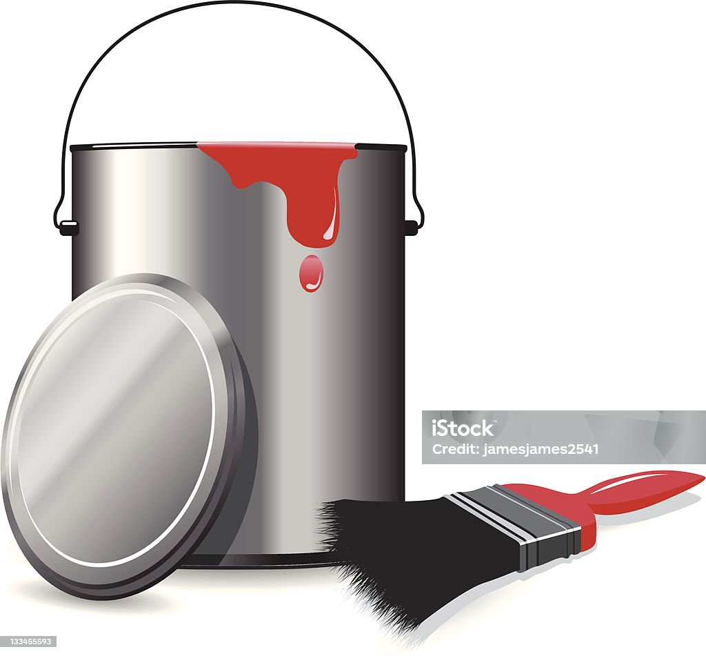 Paint Pot Vector Paint Pot Stock Illustration - Download Image Now - Paint Can, House ...