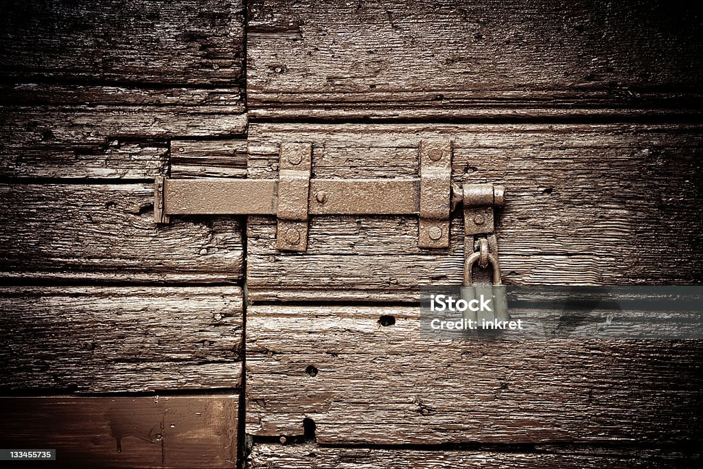 Door with lockpad Door with lockpad. Brown Stock Photo