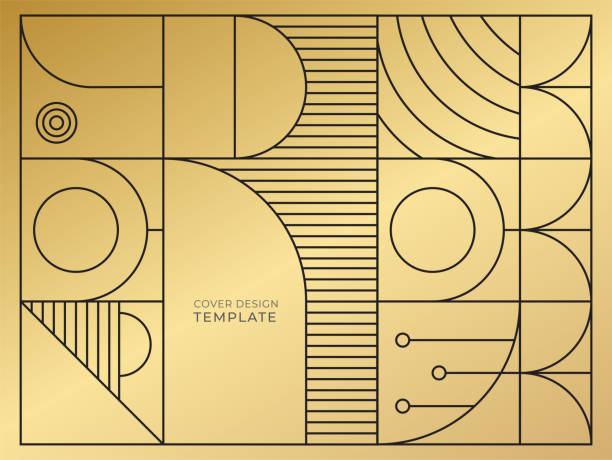 ilustrações, clipart, desenhos animados e ícones de fundo abstrato de ouro de ouro art déco. ilustração vetorial retro textura moderna para capa, banner, folheto, apresentação e muito mais - art deco