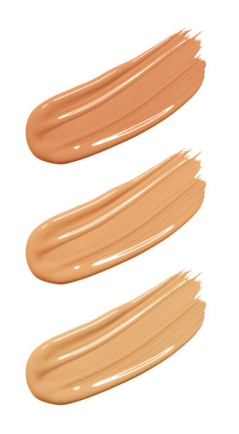 istock Collection of three different tones bb cream swatch sample isolated on white 1334560301
