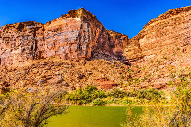 istock Colorado River Rock Canyon Reflection Green Grass Outside Moab Utah 1334562019