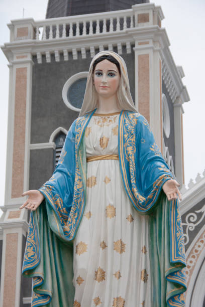 Virgin Mary Statue In Roman Catholic Church at Chanthaburi province, Thailand stock photo