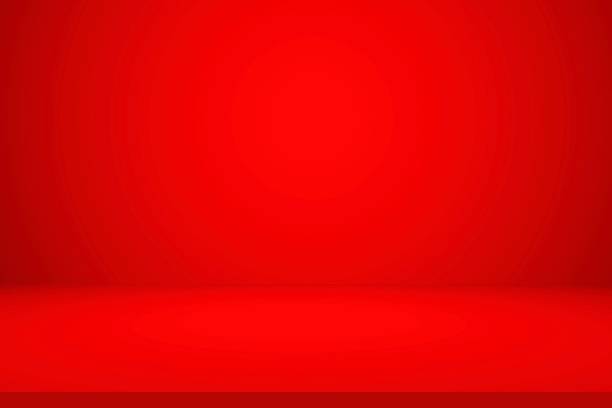 istock Abstract red gradient room background illustration. Red room background 1334572090