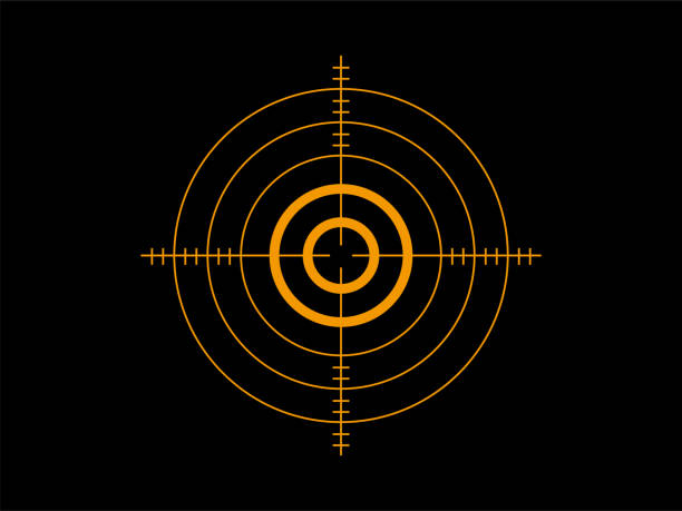 Target destination icon. Aim sniper shoot focus cursor bull eye mark. vector art illustration