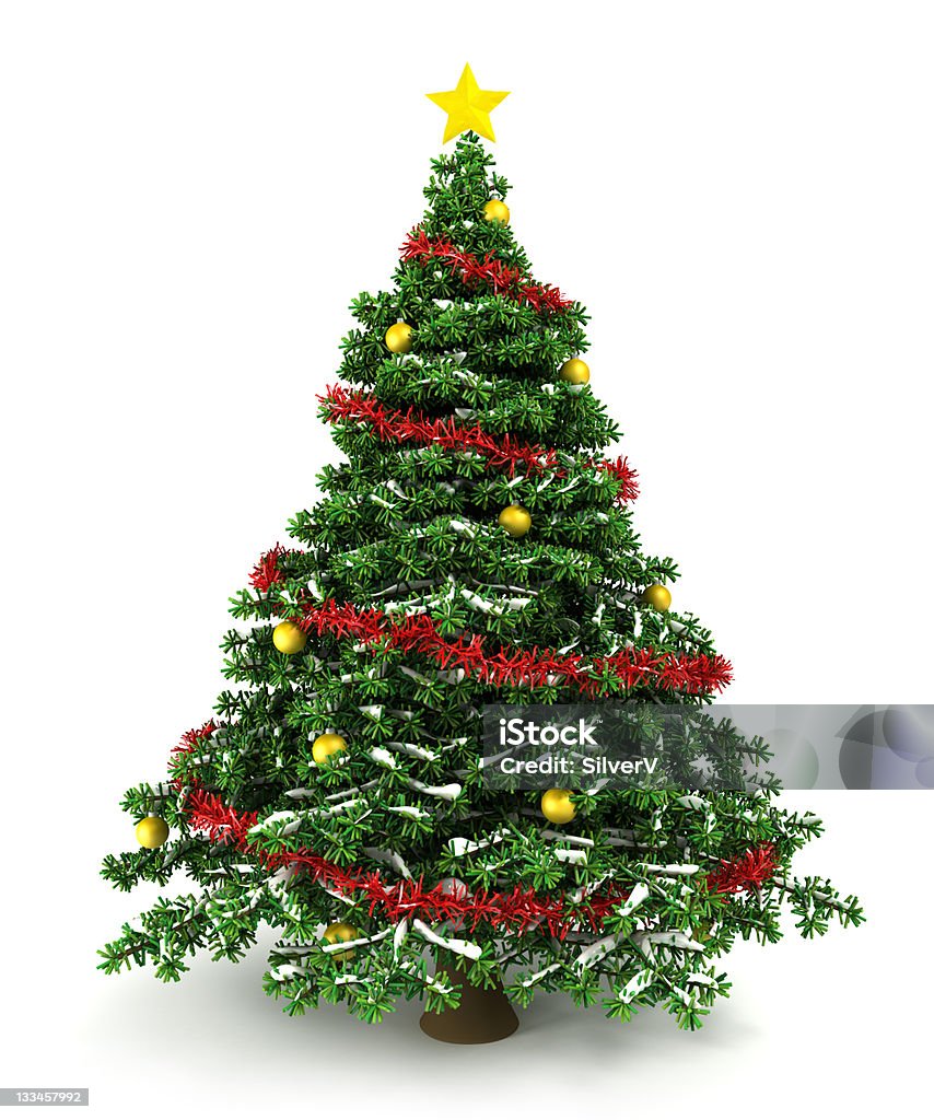 3d Christmas tree Branch - Plant Part Stock Photo
