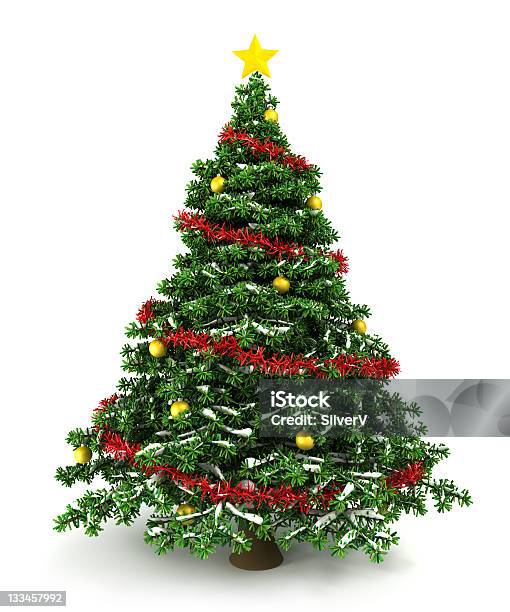 3d Christmas Tree Stock Photo - Download Image Now - Branch - Plant Part, Celebration, Christmas
