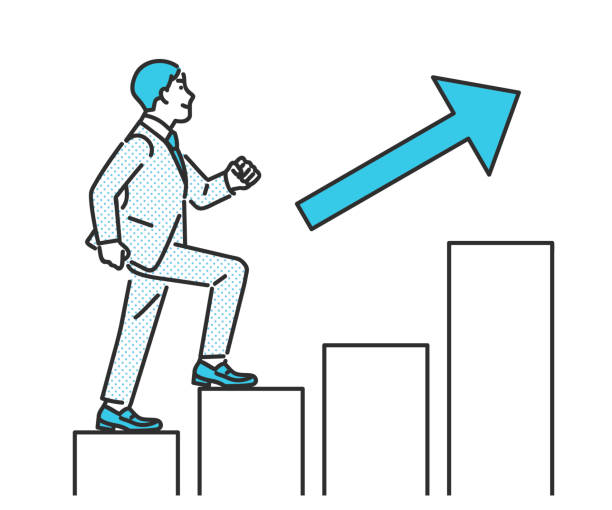 business person step up business person step up steps and staircases stock illustrations