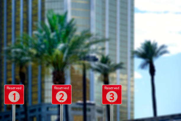 Close up reserved parking signs
