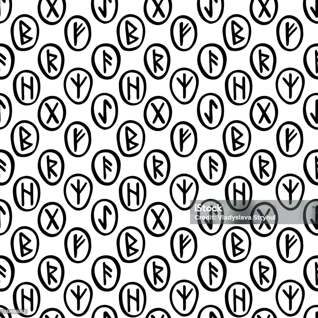 Magic Runes Paper Scandinavian Magic Runes Fortune Teller Prediction Halloween Witchcraft ...