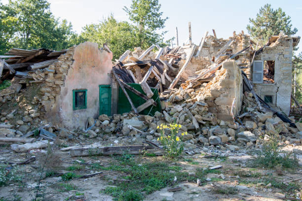 City destroyed by an earthquake