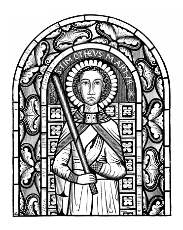 Illustration of a Stained glass from the 12th century, church Neuweiler, Alsace