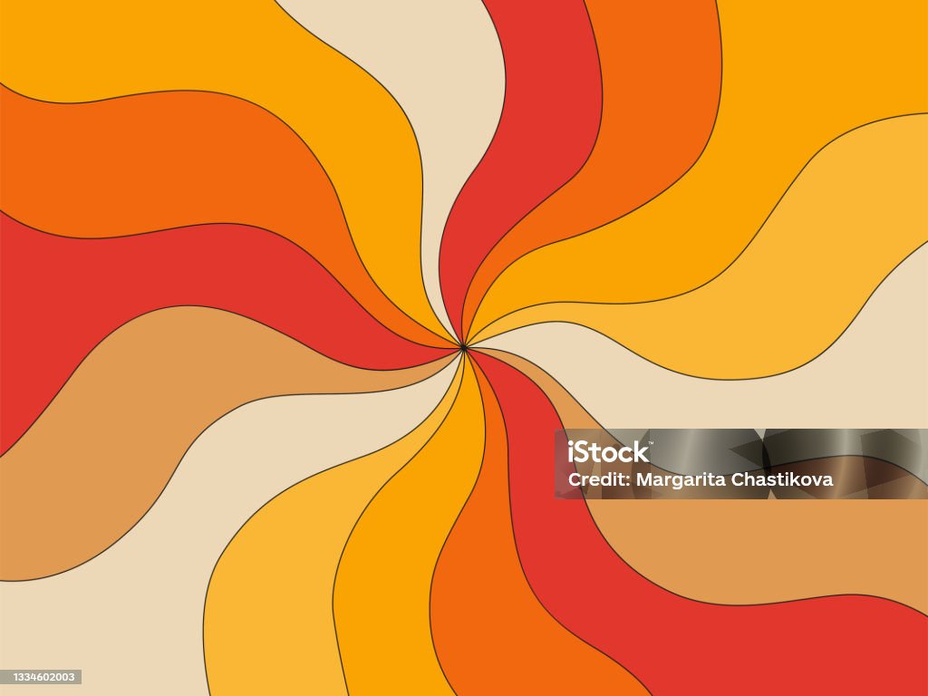 Retro Background Of The 70s Abstract Vintage Background Vector Illustration  In Simple Linear Style Design Templates Hippie Style Stock Illustration -  Download Image Now - iStock