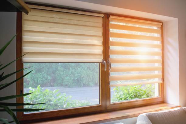 istock Window roller, duo system day and night.  Cozy home interior. 1334606092