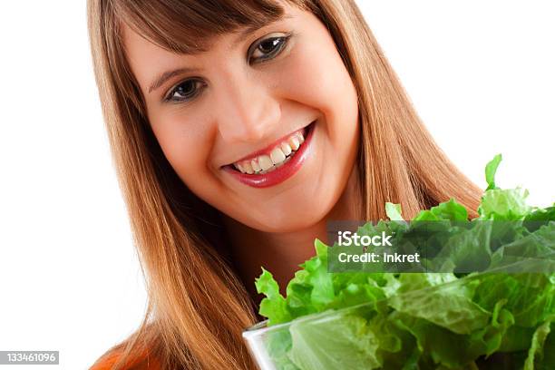 Eating A Salad Stock Photo - Download Image Now - Adult, Adults Only, Bowl