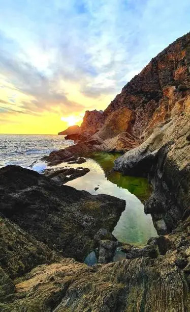 Sunset on a mountain in Sa Pedrera (Ibiza). High quality photo