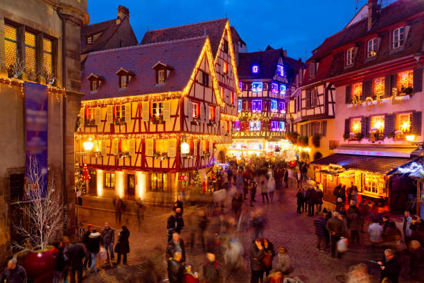 Christmas In Colmar, Alsace, France Christmas In Colmar, Alsace, France alsace stock pictures, royalty-free photos & images