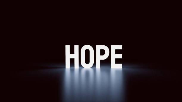 The hope word glow in the dark for business or abstract  concept 3d rendering