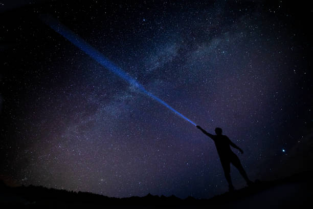 istock Night view of starry sky and Milky Way 1334616524