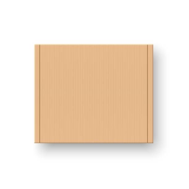 istock Realistic cardboard box. Top view. Brown delivery packaging box. Warehouse goods and cargo transportation 1334628244