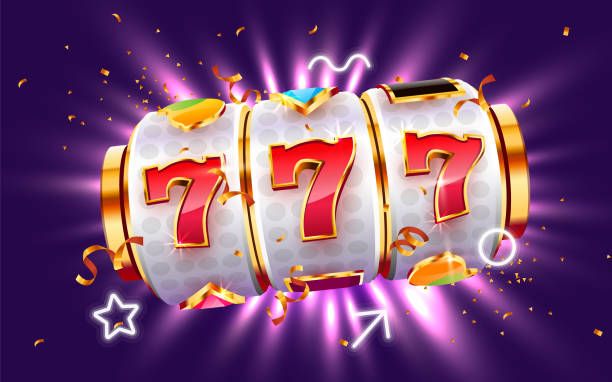 illustrations, cliparts, dessins animés et icônes de machine à sous d’or gagne le jackpot. 777 concept de grande victoire. jackpot de casino. - jackpot