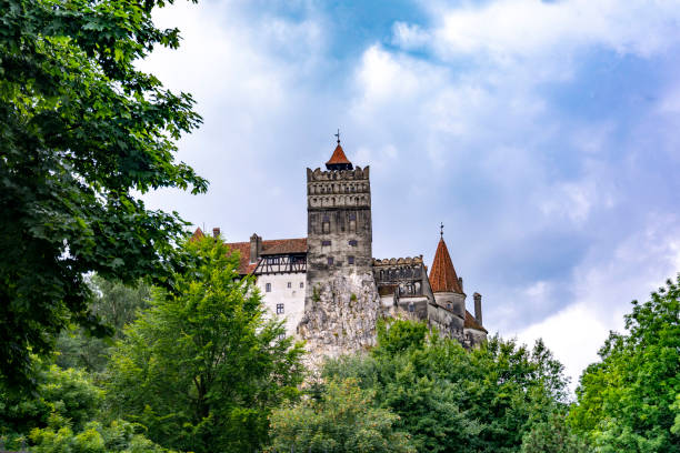o lendário castelo drácula em bran, romênia - dracula orchid - fotografias e filmes do acervo