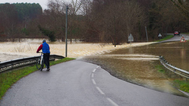 Midouze in flood, in the Landes