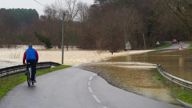 Photo of Midouze in flood, in the Landes