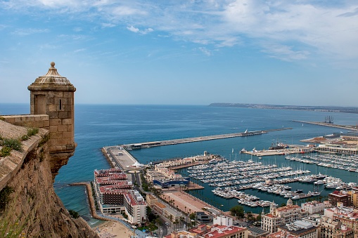 Aerial view of the Port of Alicante.