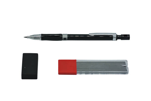 Sharp black-gray mechanical pencil isolated on white background. mechanical pencil(Clutch-type pencil)