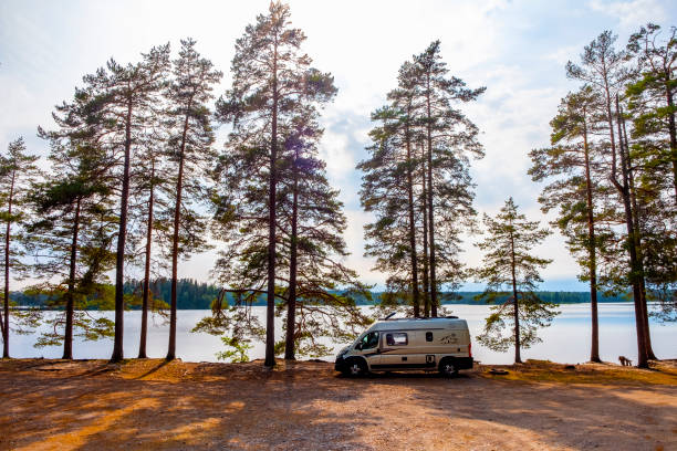 Camping in Sweden stock photo
