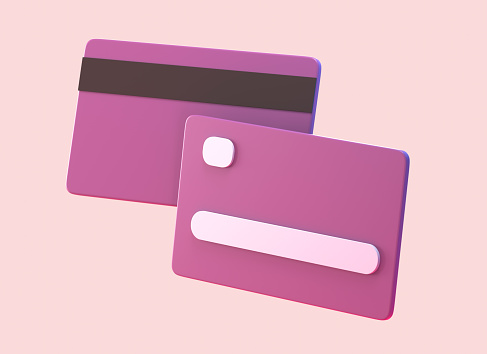 3D credit card to online payment, online mobile banking and payment transaction. High quality 3d illustration