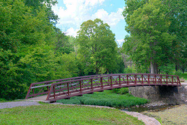 istock Iron Walking Bridge over a small creek-Howard County, Indiana 1334660049