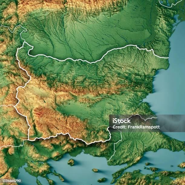 ブルガリア 3d レンダリング地形図の色の境界線 起伏地図のストックフォトや画像を多数ご用意 起伏地図, 3D, ヨーロッパ iStock