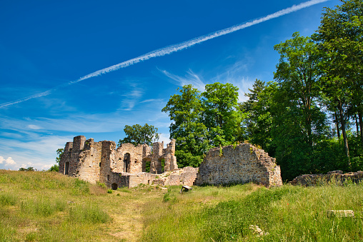 ruin rabeneck in the forest bavaria germany