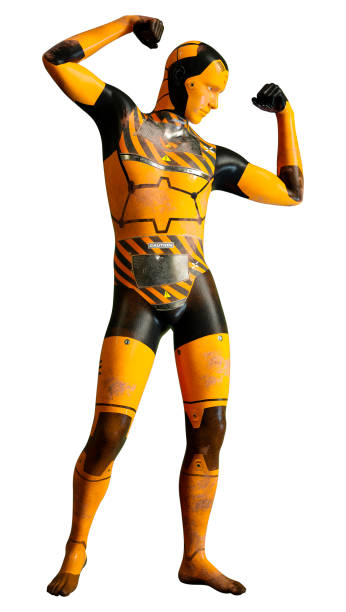 istock 3D illustration male robot on white 1334668796