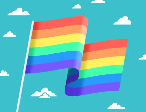 Vector illustration of Rainbow Pride Flag