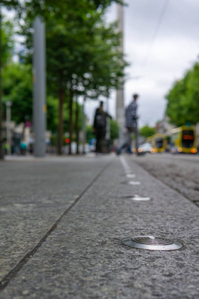 istock O'Connell Street paving and pedestrian markers. 1334673872