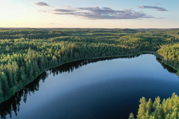 Photo of Finland lake nature beautiful sunset aerial view