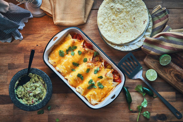 istock Rolled Tortilla Stuffed with Shredded Chicken 1334676018