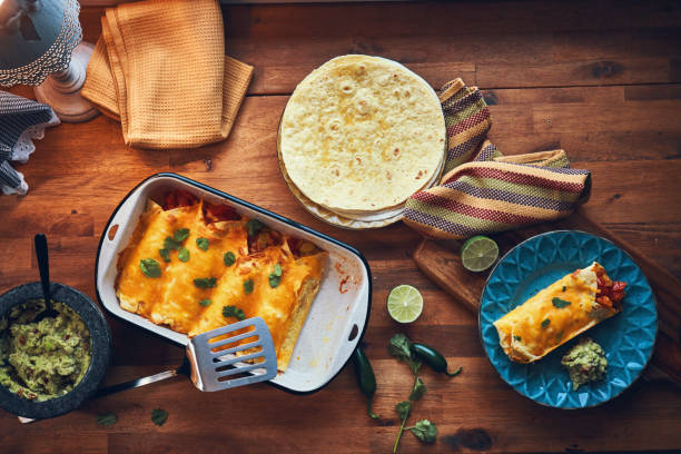 istock Rolled Tortilla Stuffed with Shredded Chicken 1334676070