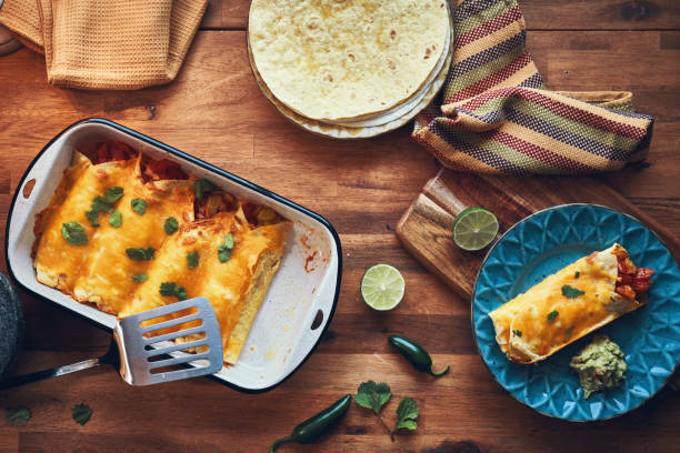 istock Rolled Tortilla Stuffed with Shredded Chicken 1334676091
