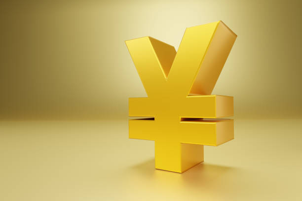 istock Yuan symbol gold  a blue 1334676341