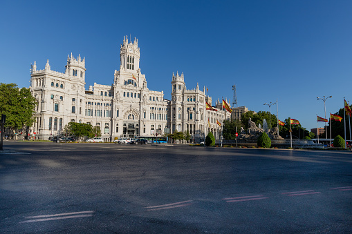 Cibeles building is a building with white facades and is located in one of the historical centres of Madrid. Now used as the city hall and the public cultural centre