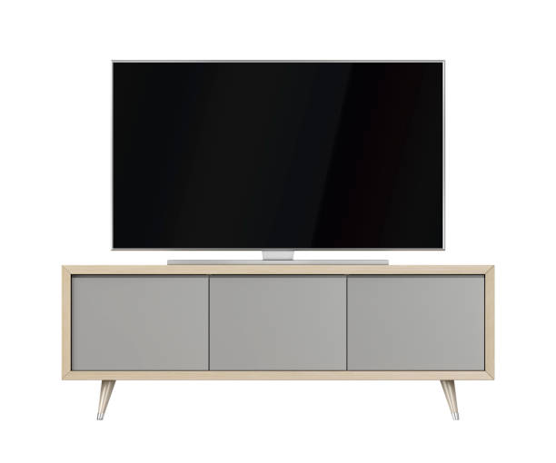 istock Tv cabinet and tv with blank screen 1334679156