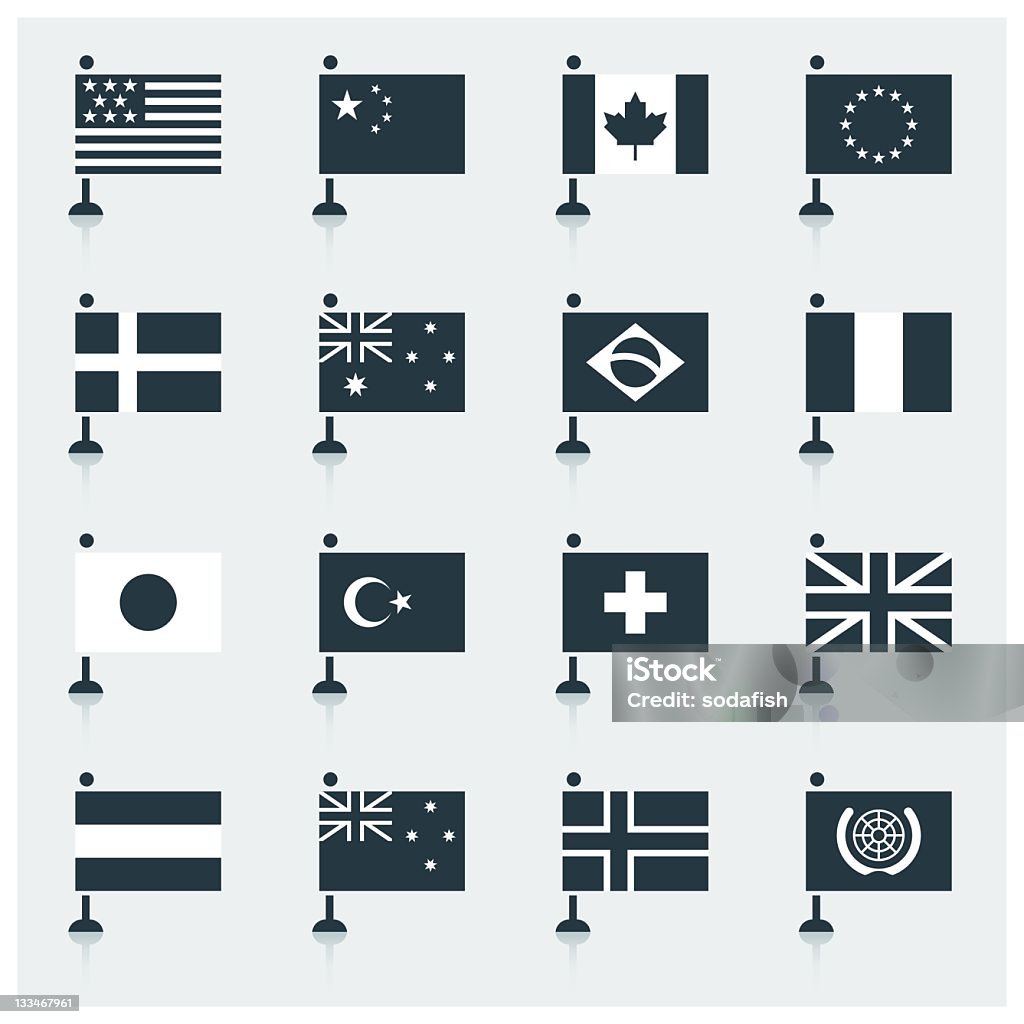 Bandiere del mondo - arte vettoriale royalty-free di Bandiera